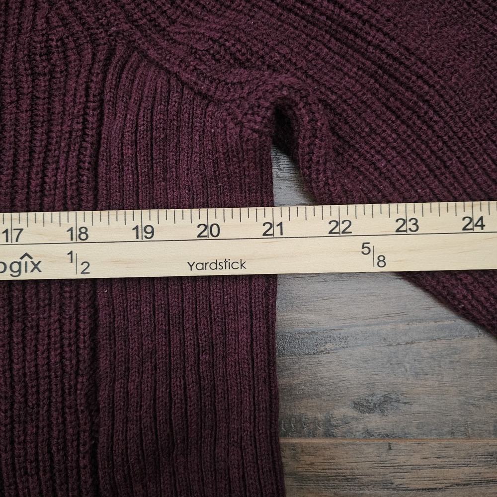 Torrid Plus Size 1 Burgundy Purple Rib Raglan Tunic Sweater 2 Side Zip 8"‎ Long - Picture 5 of 7